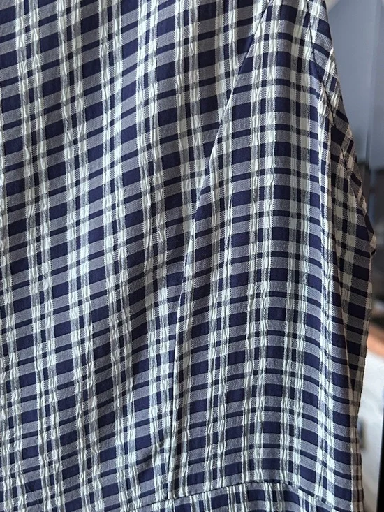 American Eagle Outfitters Navy and White Plaid Mini Dress Vintage Size 10 - Picture 5 of 9